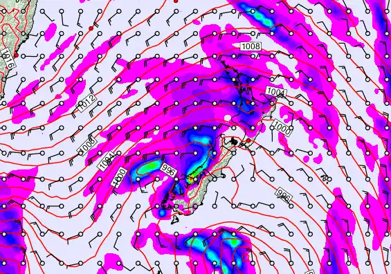 New Zealand forecast chart for Tuesday, April 14th, 2026 at 6:00 AM