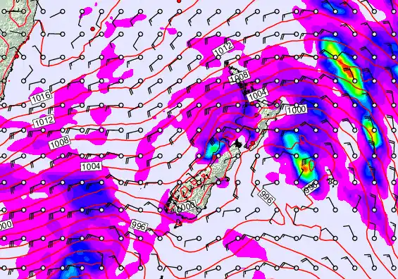 New Zealand forecast chart for Tuesday, April 14th, 2026 at 6:00 PM