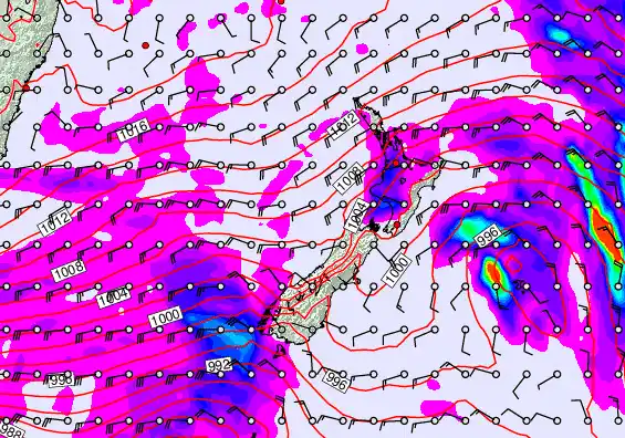 New Zealand forecast chart for Wednesday, April 15th, 2026 at 12:00 AM