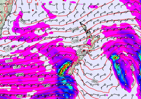 New Zealand forecast chart for Wednesday, April 15th, 2026 at 6:00 AM