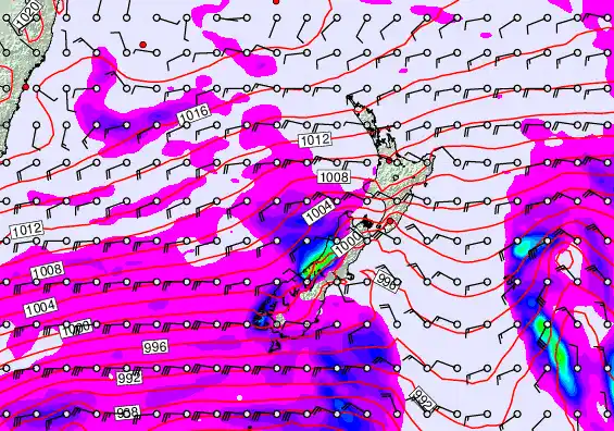 New Zealand forecast chart for Wednesday, April 15th, 2026 at 12:00 PM