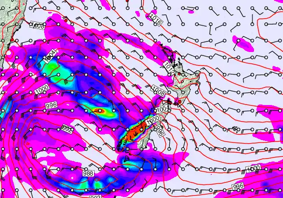 New Zealand forecast chart for Friday, April 17th, 2026 at 6:00 AM