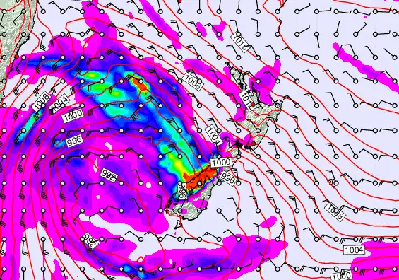 New Zealand forecast chart for Friday, April 17th, 2026 at 12:00 PM