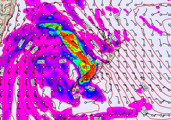 New Zealand forecast chart for Friday, April 17th, 2026 at 6:00 PM