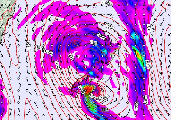 New Zealand forecast chart for Sunday, April 19th, 2026 at 6:00 AM