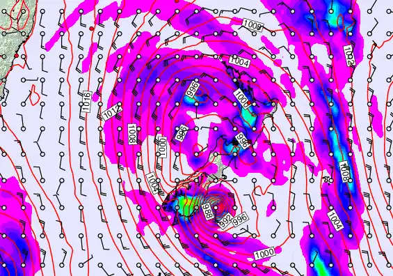 New Zealand forecast chart for Sunday, April 19th, 2026 at 12:00 PM