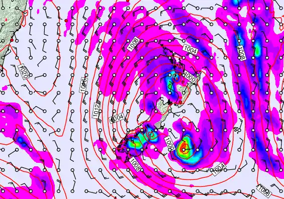 New Zealand forecast chart for Monday, April 20th, 2026 at 12:00 AM