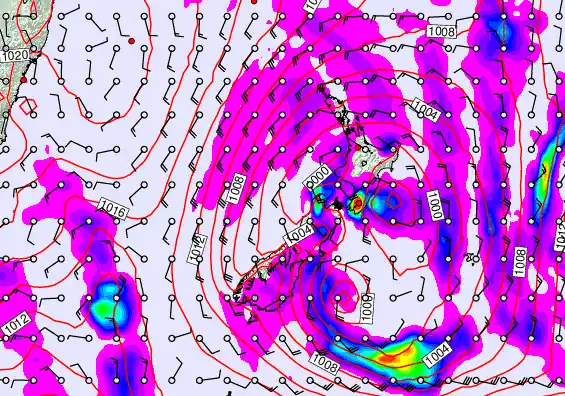 New Zealand forecast chart for Monday, April 20th, 2026 at 12:00 PM