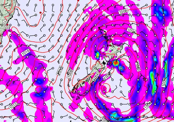 New Zealand forecast chart for Monday, April 20th, 2026 at 6:00 PM