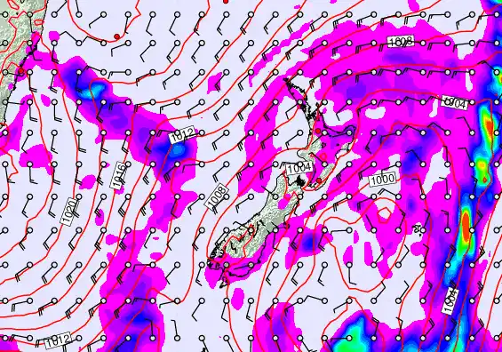 New Zealand forecast chart for Tuesday, April 21st, 2026 at 6:00 AM