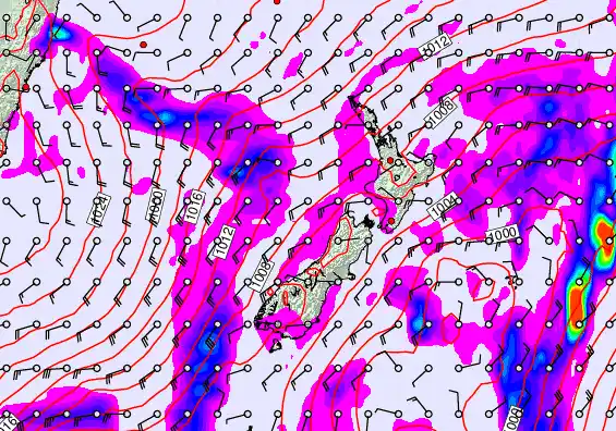 New Zealand forecast chart for Tuesday, April 21st, 2026 at 12:00 PM