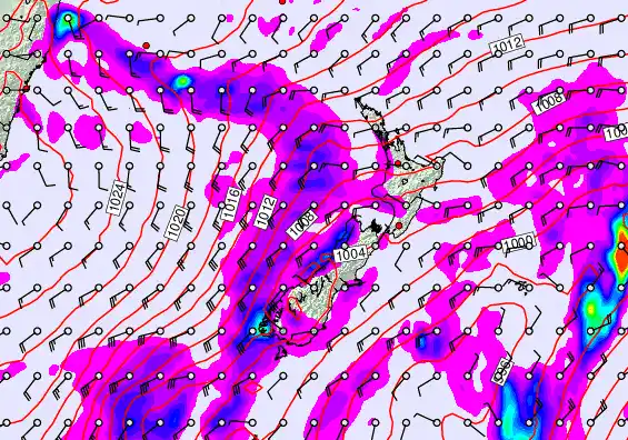 New Zealand forecast chart for Tuesday, April 21st, 2026 at 6:00 PM