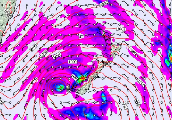 New Zealand forecast chart for Tuesday, April 14th, 2026 at 12:00 AM