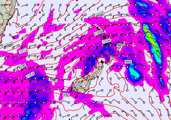 New Zealand forecast chart for Tuesday, April 14th, 2026 at 6:00 PM
