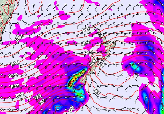New Zealand forecast chart for Wednesday, April 15th, 2026 at 6:00 AM