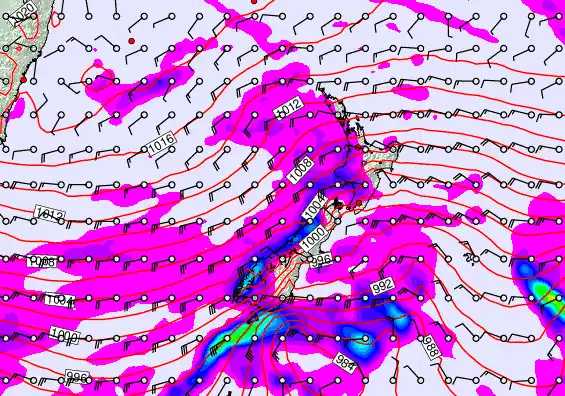 New Zealand forecast chart for Wednesday, April 15th, 2026 at 6:00 PM