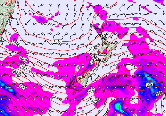 New Zealand forecast chart for Thursday, April 16th, 2026 at 6:00 AM