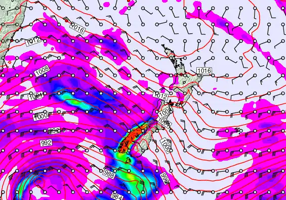 New Zealand forecast chart for Friday, April 17th, 2026 at 12:00 AM