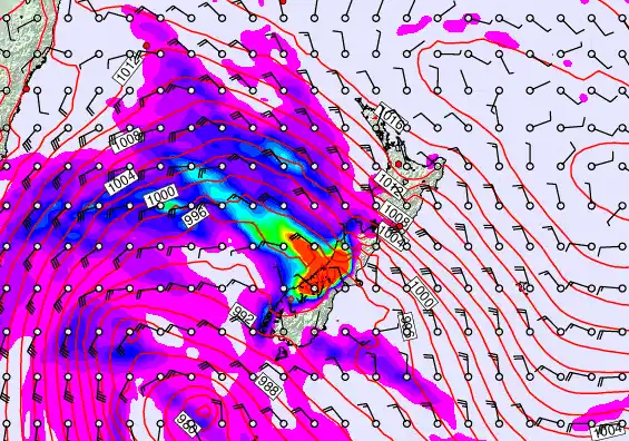 New Zealand forecast chart for Friday, April 17th, 2026 at 12:00 PM