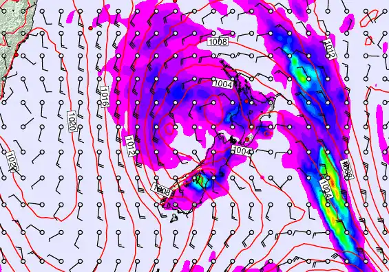 New Zealand forecast chart for Sunday, April 19th, 2026 at 6:00 AM