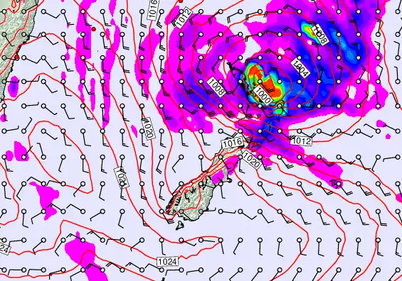 New Zealand forecast chart for Monday, April 20th, 2026 at 6:00 AM