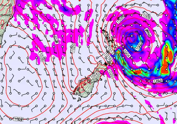 New Zealand forecast chart for Tuesday, April 21st, 2026 at 12:00 PM