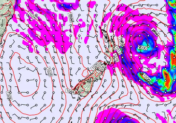 New Zealand forecast chart for Tuesday, April 21st, 2026 at 6:00 PM