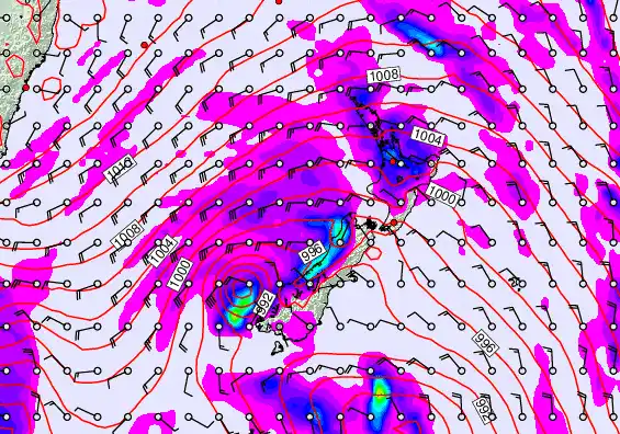 New Zealand forecast chart for Tuesday, April 14th, 2026 at 6:00 AM