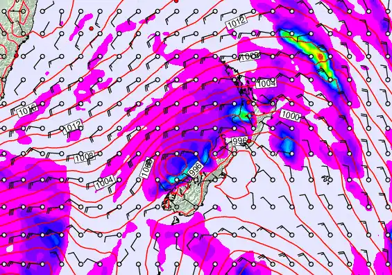 New Zealand forecast chart for Tuesday, April 14th, 2026 at 12:00 PM
