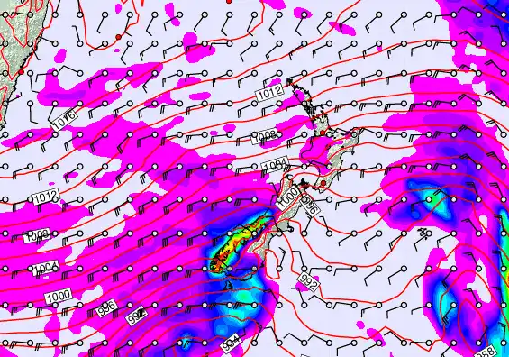 New Zealand forecast chart for Wednesday, April 15th, 2026 at 6:00 AM
