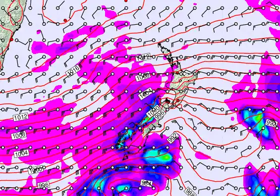 New Zealand forecast chart for Wednesday, April 15th, 2026 at 12:00 PM