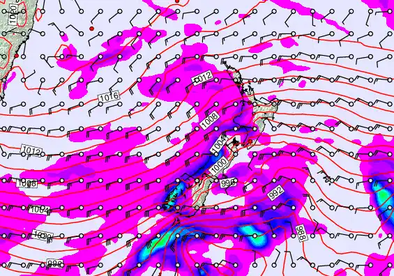 New Zealand forecast chart for Wednesday, April 15th, 2026 at 6:00 PM