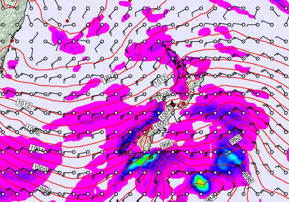 New Zealand forecast chart for Thursday, April 16th, 2026 at 12:00 AM