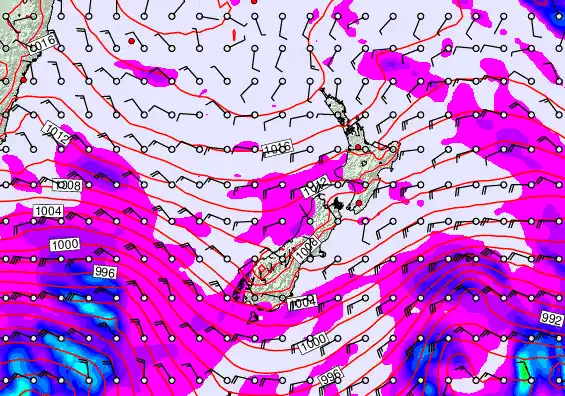 New Zealand forecast chart for Thursday, April 16th, 2026 at 12:00 PM