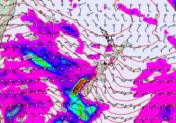 New Zealand forecast chart for Friday, April 17th, 2026 at 12:00 AM