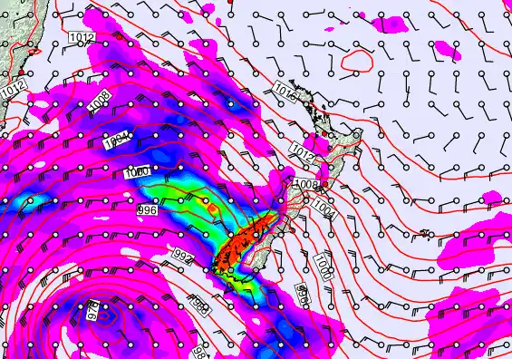New Zealand forecast chart for Friday, April 17th, 2026 at 6:00 AM