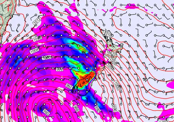 New Zealand forecast chart for Friday, April 17th, 2026 at 12:00 PM