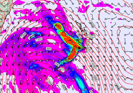 New Zealand forecast chart for Friday, April 17th, 2026 at 6:00 PM