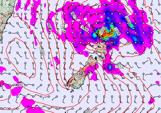 New Zealand forecast chart for Monday, April 20th, 2026 at 12:00 AM