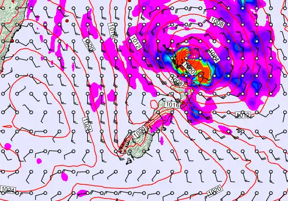 New Zealand forecast chart for Monday, April 20th, 2026 at 6:00 AM