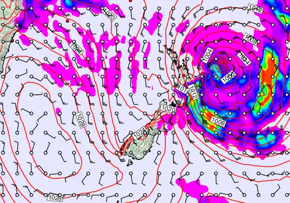 New Zealand forecast chart for Tuesday, April 21st, 2026 at 6:00 AM