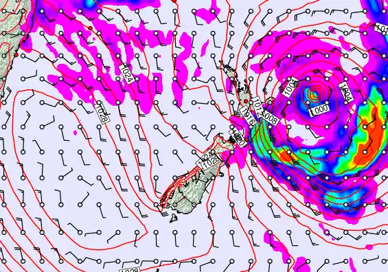 New Zealand forecast chart for Tuesday, April 21st, 2026 at 12:00 PM