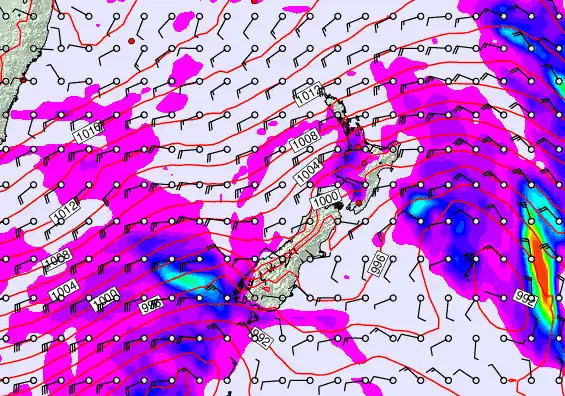 New Zealand forecast chart for Wednesday, April 15th, 2026 at 12:00 AM