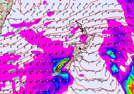 New Zealand forecast chart for Wednesday, April 15th, 2026 at 6:00 AM