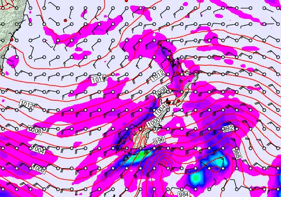 New Zealand forecast chart for Thursday, April 16th, 2026 at 12:00 AM