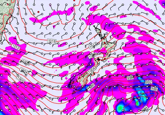 New Zealand forecast chart for Thursday, April 16th, 2026 at 6:00 AM