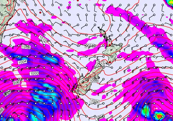 New Zealand forecast chart for Thursday, April 16th, 2026 at 6:00 PM