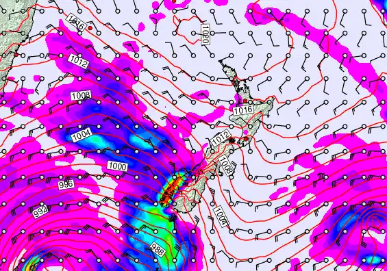 New Zealand forecast chart for Friday, April 17th, 2026 at 12:00 AM