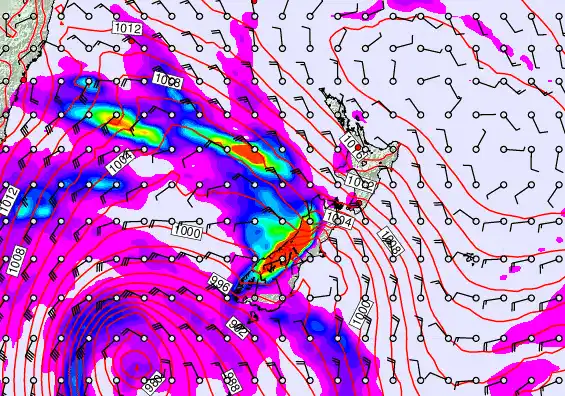 New Zealand forecast chart for Friday, April 17th, 2026 at 12:00 PM