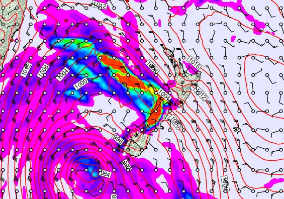 New Zealand forecast chart for Friday, April 17th, 2026 at 6:00 PM